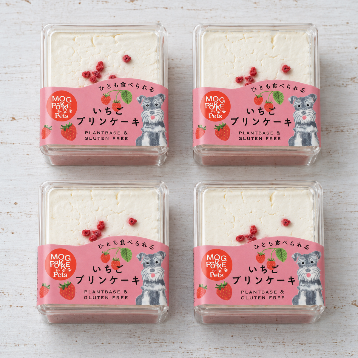 いちごプリンケーキ４個セットの正方形商品写真